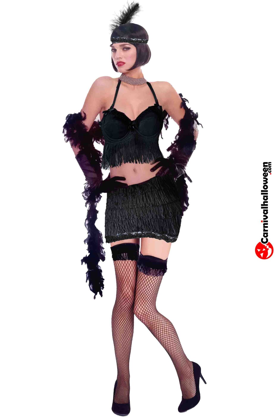 Vestito anni 20 flapper sexy Music Legs