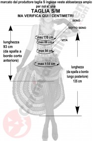 Misure costume da ballerina di Can Can taglia S M