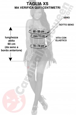 Misure costume da vampira burlesque taglia XS