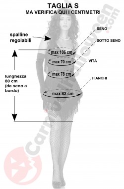 Misure vestito nero tubino con le frange taglia S
