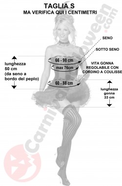 Misure vestito da ballerina del Can Can taglia S