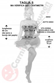 Misure vestito da ballerina del Can Can taglia S