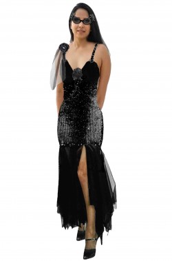 Abito elegante elasticizzato da donna nero