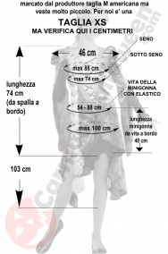 Misure del costume di Rapunzel donna taglia XS
