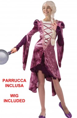 Costume di Rapunzel con parrucca con treccia