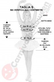 Misure costume da ballerina con tutu' taglia S