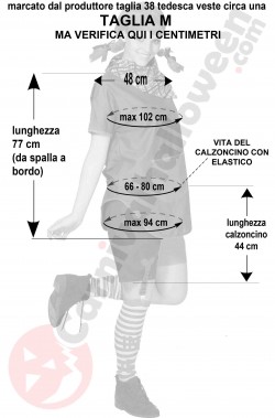 Misure costume di carnevale pippic adulta taglia M
