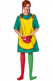 Costume carnevale donna giardiniera calze lunghe delle pippi