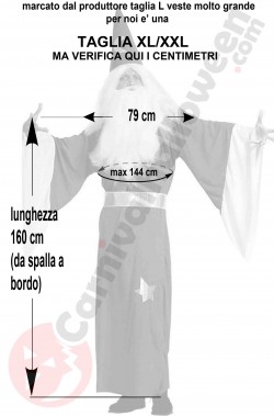 Misure del costume da Mago Merlino taglia grande