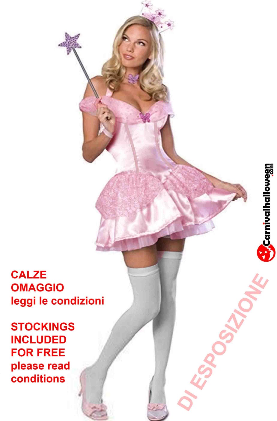 Costume carnevale da donna rosa di Glinda da Il mago di Oz