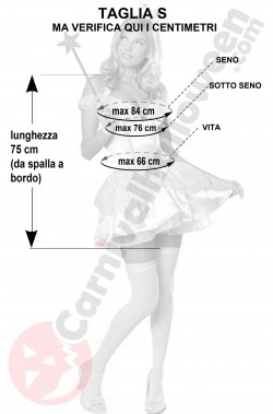Misure del costume di Glinda Il Mago di Oz taglia S
