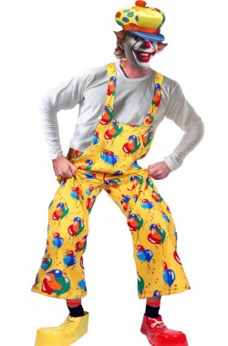 Costume da Pagliaccio adulto salopette e cappello