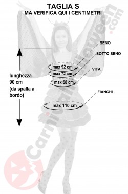 Misure del costume da coccinella donna taglia S