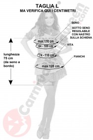 Misure del costume da pagliaccio da donna taglia L