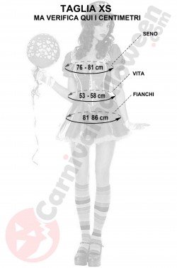 Misure costume donna clownette taglia XS