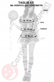 Misure costume donna clownette taglia XS