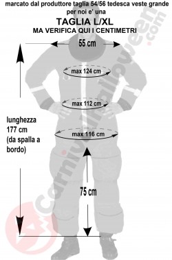 Misure del costume da astronauta adulto taglia L Xl