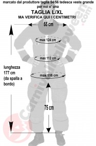 Misure del costume da astronauta adulto taglia L Xl