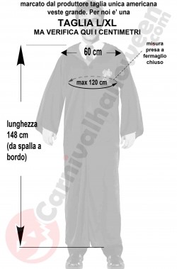 Misure tunica di Harry Potter adulto taglia L XL
