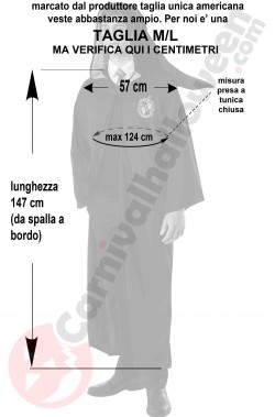 Misure costume di Serpeverde adulto
