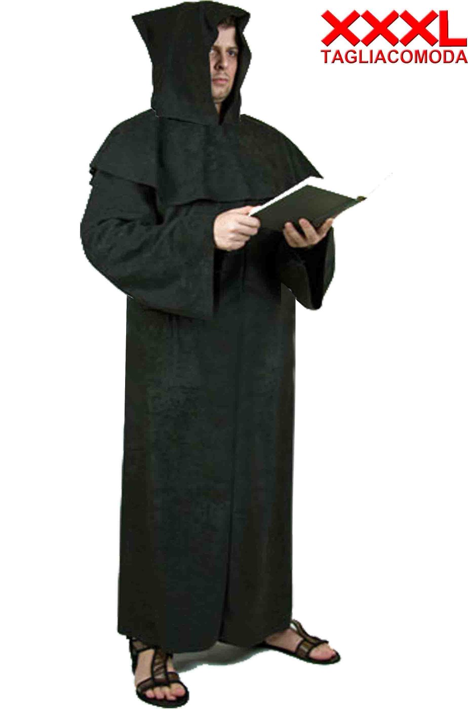 Costume o saio Monaco o frate medievale nero taglia comoda