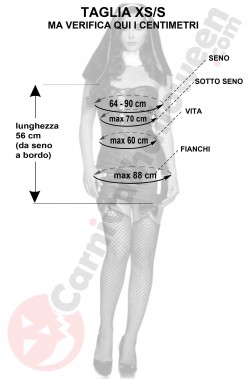 Misure del costume da suora peccatrice sexy XS S