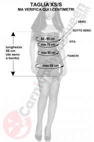 Misure del costume da suora peccatrice sexy XS S