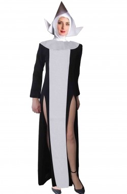 Costume da suora lungo con doppio spacco