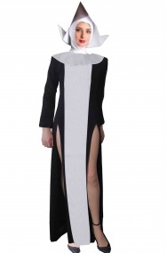 Costume da suora lungo con doppio spacco