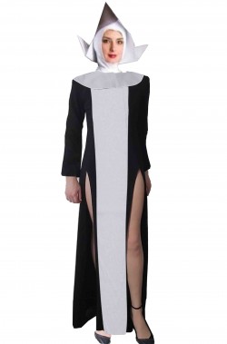 Costume da suora lungo con doppio spacco