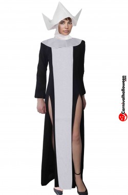 Costume da suora lungo con doppio spacco