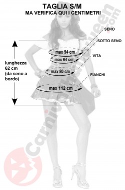 Misure costume da zingara taglia S M