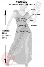 Misure del costume da spagnola ballerina di flamenco taglia M
