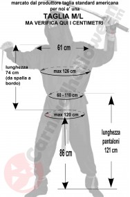 Misure costume da Ninja adulto taglia M L