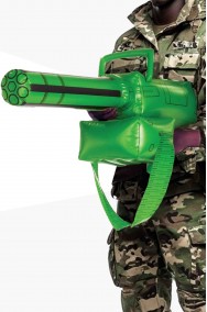 Mitragliatrice gonfiabile a canne rotanti e nastro giocattolo