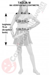 Misure del costume da antica romana amazzone