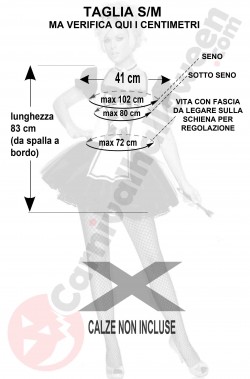 Misure costume da domestica bianca e nera cameriera sexy taglia S M