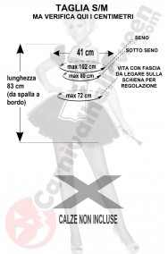 Misure costume da domestica bianca e nera cameriera sexy taglia S M