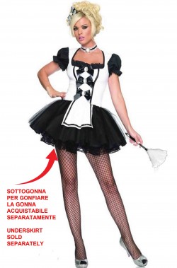 Costume da Cameriera corto bianco e nero
