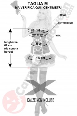 Misure costume da cameriera domestica sexy nera e rosa taglia M