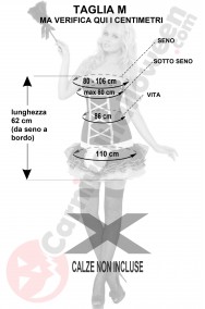 Misure costume da cameriera domestica sexy nera e rosa taglia M
