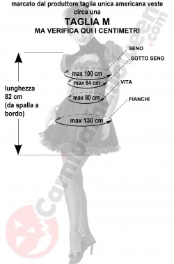 Misure del costume da cameriera vittoriana vampira taglia M