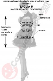 Misure del costume da cameriera vittoriana vampira taglia M