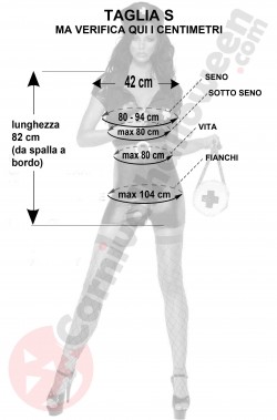 Misure del costume da infermera nera taglia S