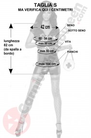 Misure del costume da infermera nera taglia S