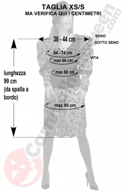 Misure dell'abito vintage verde e nero taglia XS S