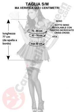 Misure costume da cameriera francese rosa sexy taglia SM