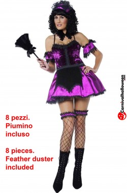 Costume da cameriera donna vampira viola