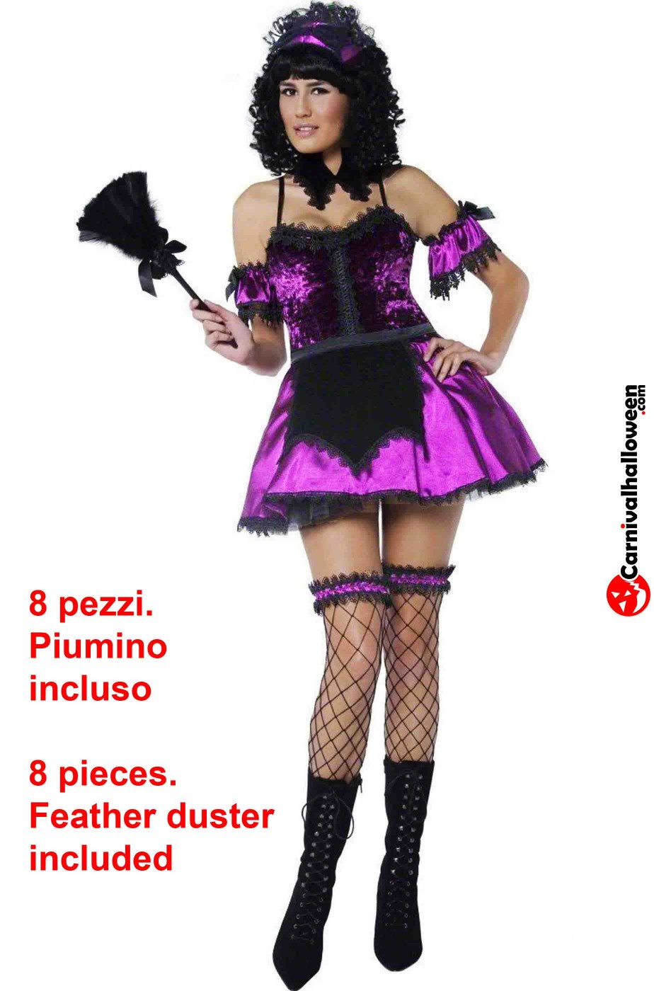 Costume da cameriera donna vampira viola