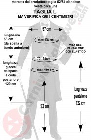 Misure frac e pantalone da uomo taglia L